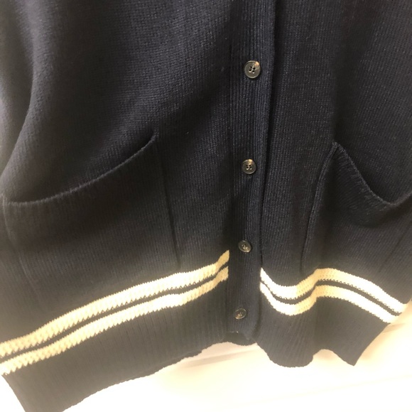 🛍NWT! &. Layered Navy Blue knit Cardigan Lg - Picture 2 of 7